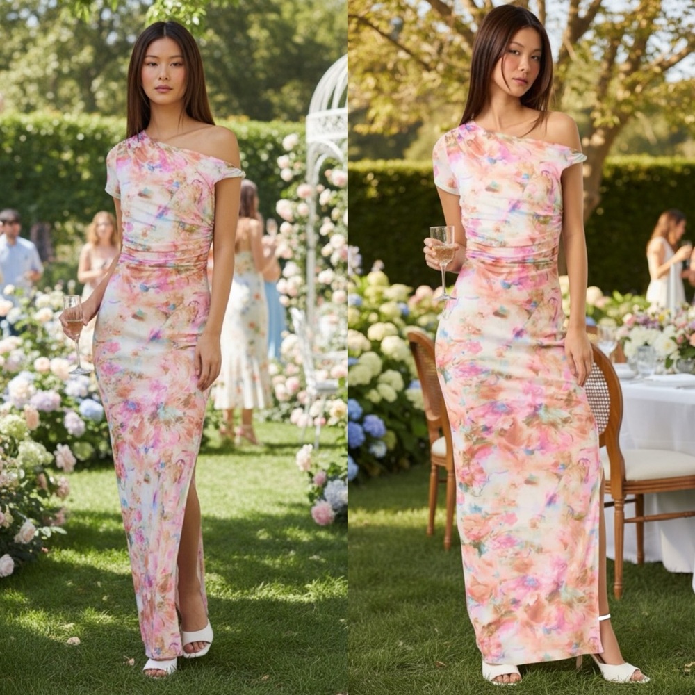 *24 HOUR SALE* Meet You On The Dance Floor Off The Shoulder Floral Maxi Dress - Picture 3 of 7